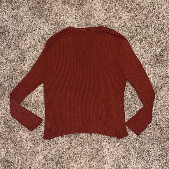 Women’s A New Day Rust Colored Button Up Sweater - Picture 3 of 3
